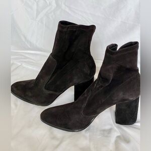 Saks Fifth Avenue Black Suede Ankle Boots